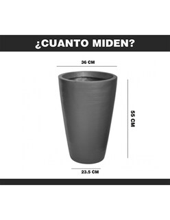 Foto 3 | Maceta Minimalista Hanlob Cilíndrico color Gris