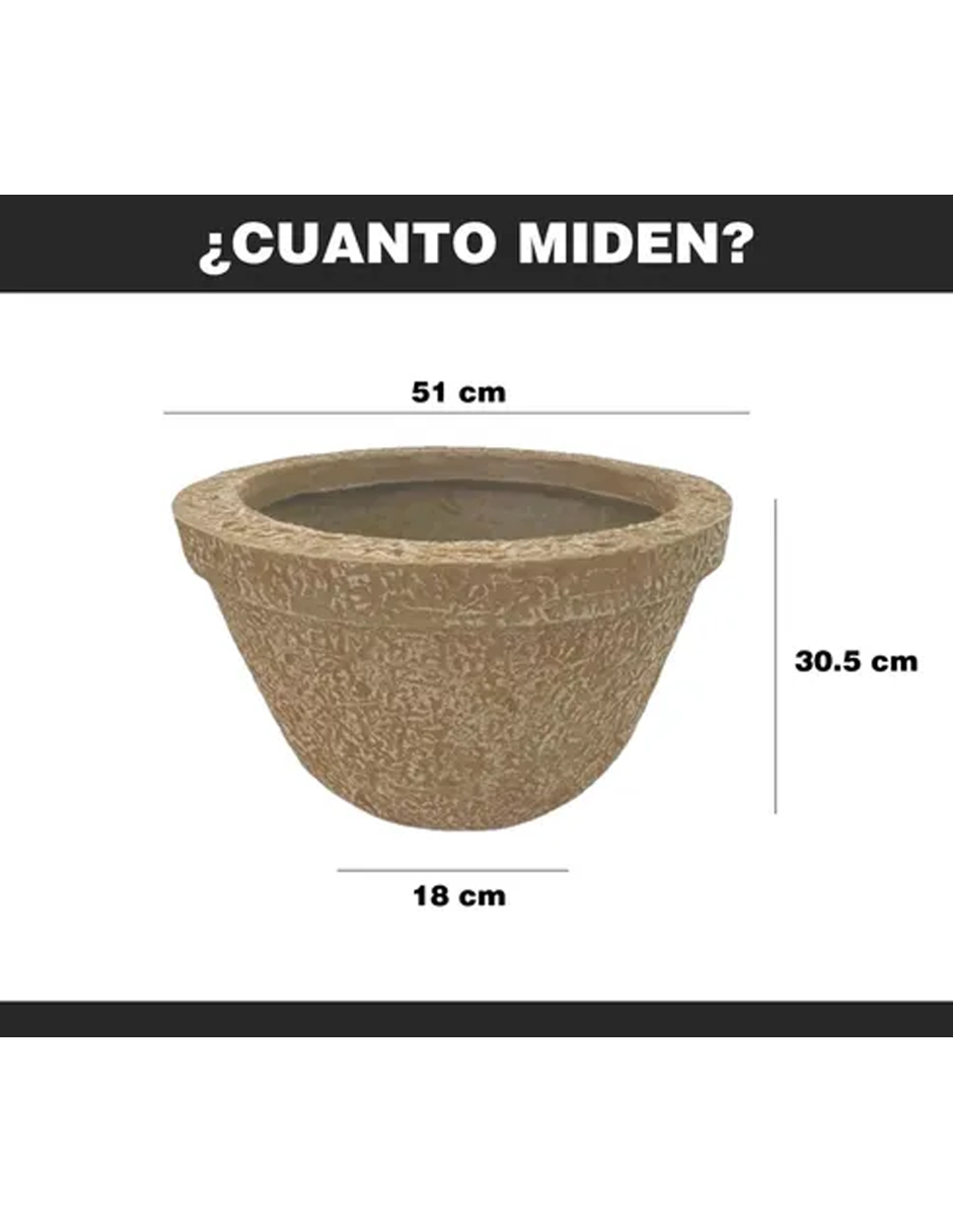 Foto 4 pulgar | Maceta Hanlob Tazón color Marrón