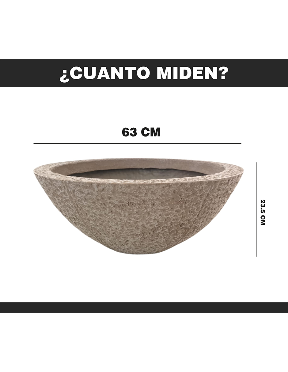 Foto 4 pulgar | Maceta Minimalista Hanlob Tipo Tazón color Beige