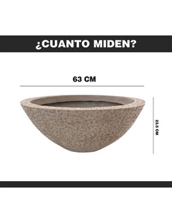 Foto 3 | Maceta Minimalista Hanlob Tipo Tazón color Beige