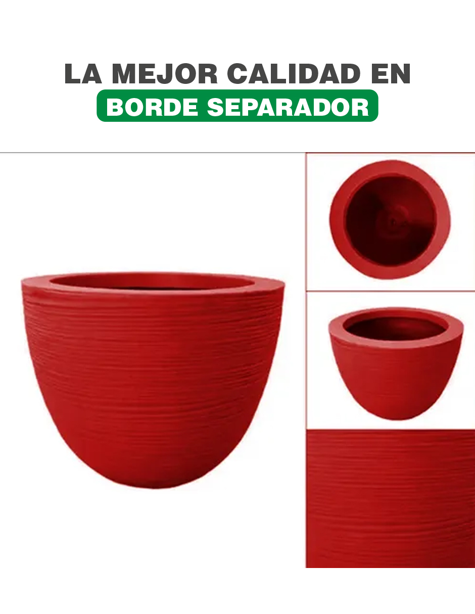 Foto 3 pulgar | Maceta Minimalista Hanlob Tazón color Rojo