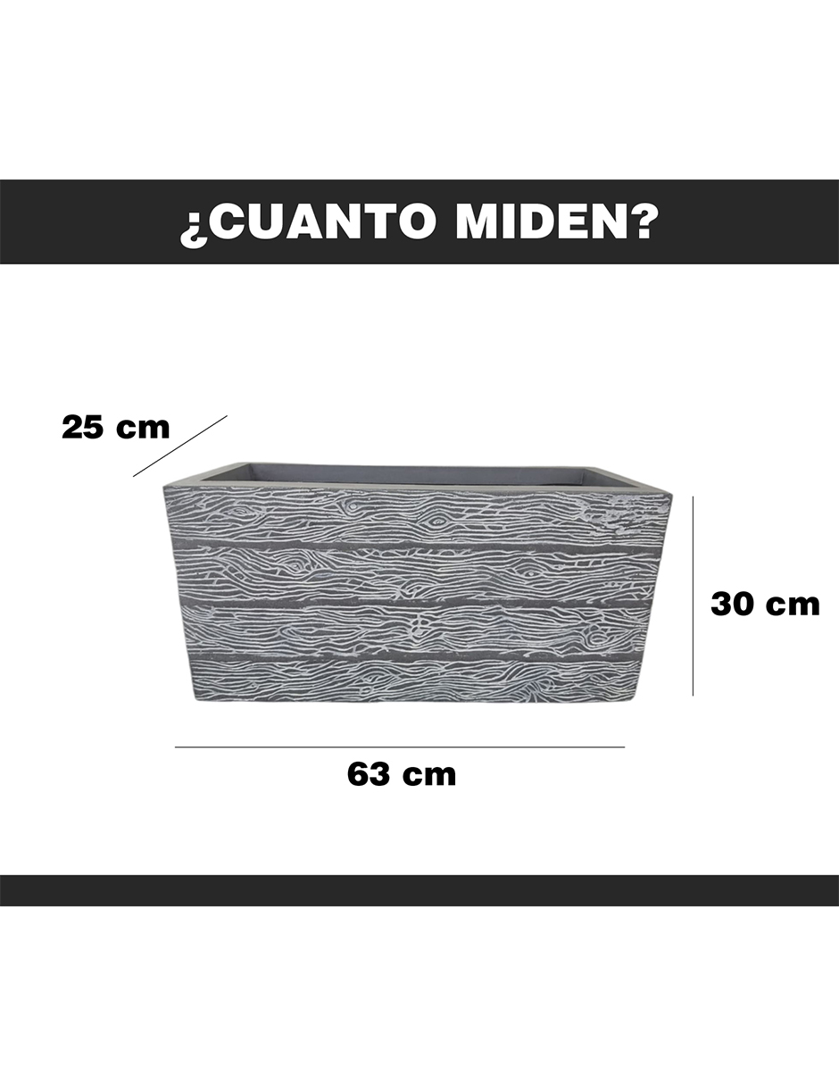 Foto 4 pulgar | Maceta Minimalista Hanlob Jardinera color Gris