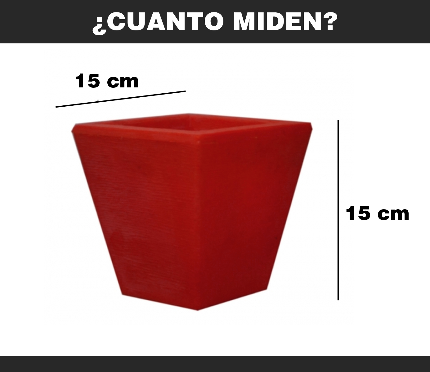 Foto 3 | Maceta Minimalista Hanlob Piramidal color Rojo Mejor que la Fibra de Vidrio