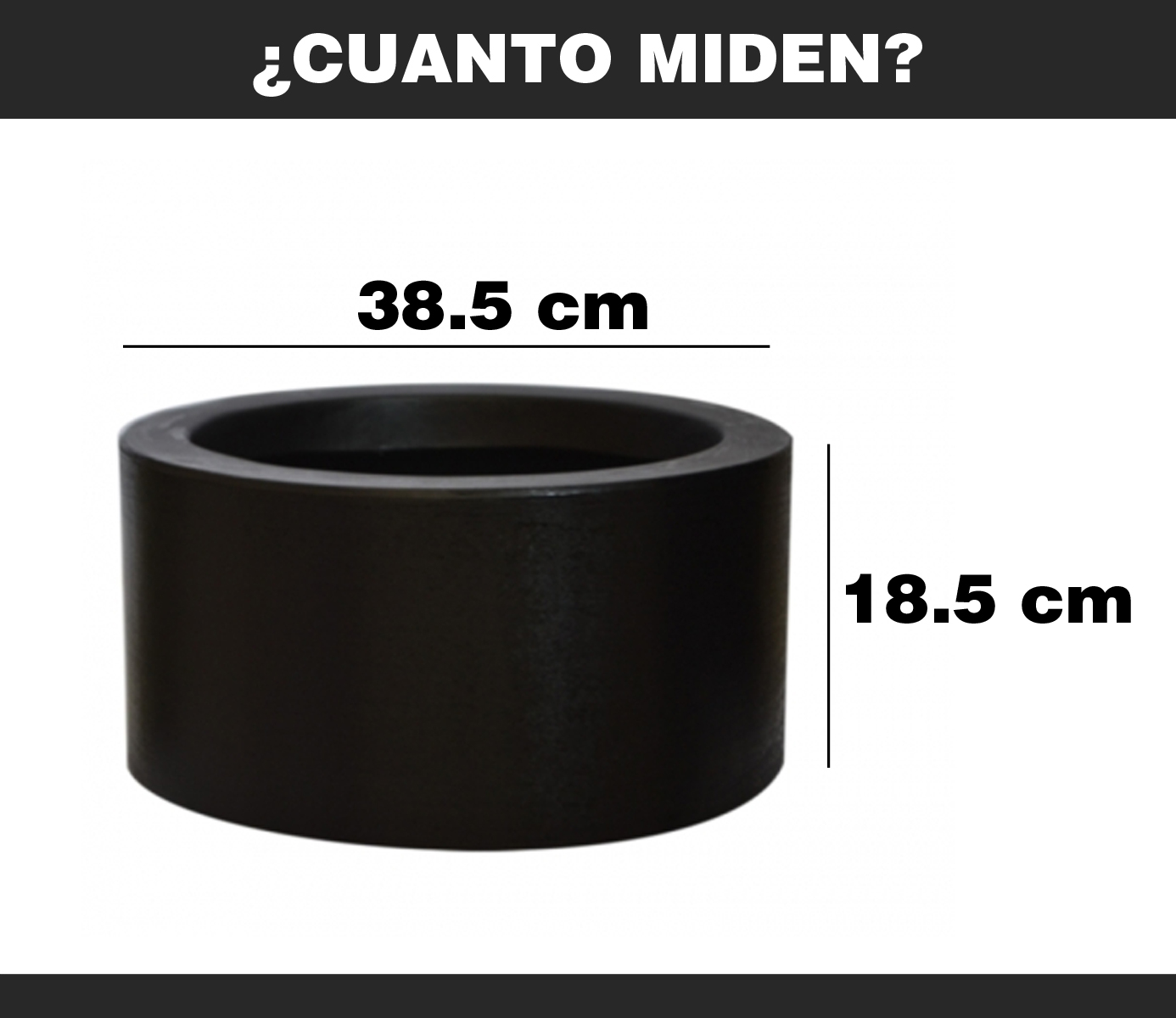 Foto 4 pulgar | Maceta Minimalista Hanlob Cilindro color Negro Mejor que la Fibra de Vidrio