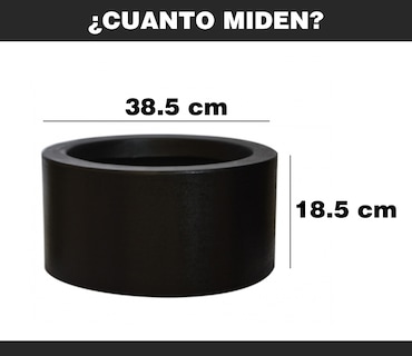 Foto 3 | Maceta Minimalista Hanlob Cilindro color Negro Mejor que la Fibra de Vidrio