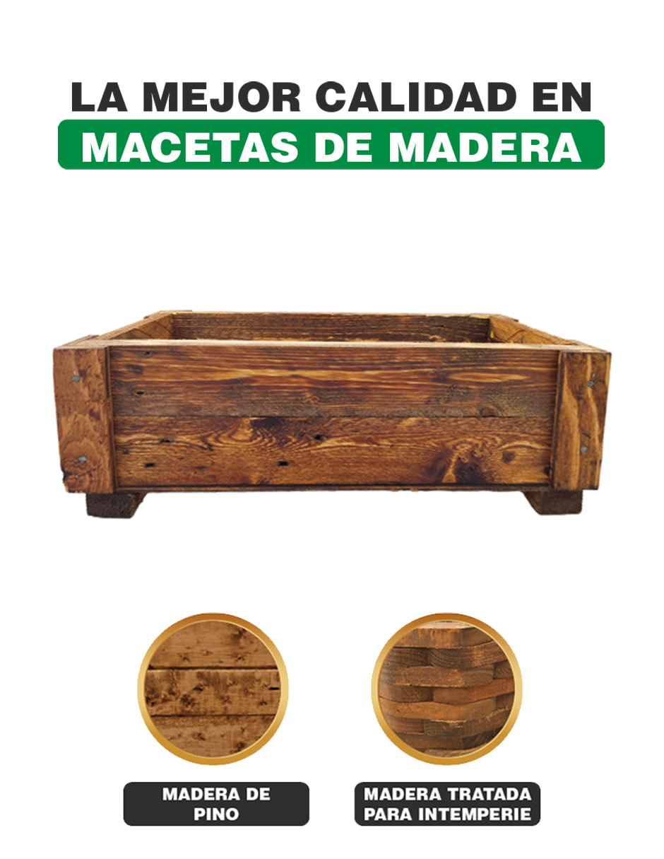 Foto 2 | Maceta De Madera Hanlob Tipo Jardinera De Barrote Chica