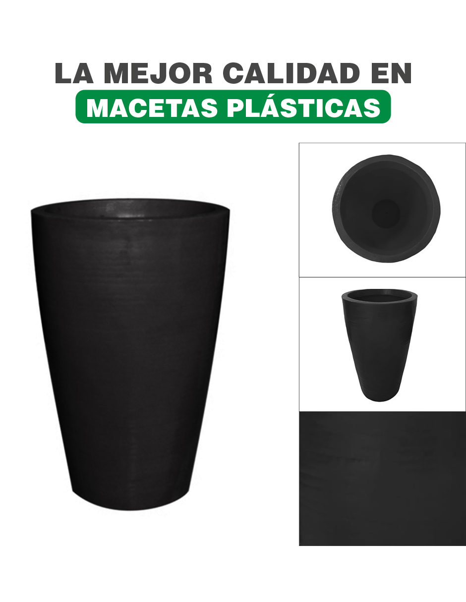 Foto 2 | Maceta Minimalista Hanlob Cilíndrico color Negro