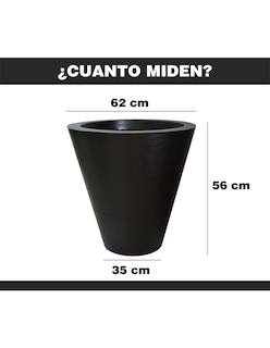 Foto 3 | Maceta Hanlob Cono color Negro
