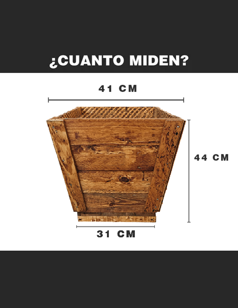 Foto 4 pulgar | Maceta De Madera Hanlob Tipo Jardinera De Cono Mediana