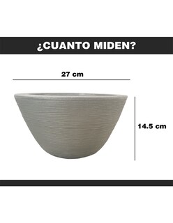 Foto 3 | Maceta Minimalista Tazón Mejor Que Fibra De Vidrio Color Gris