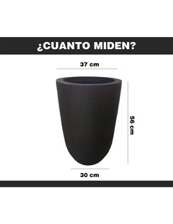 Foto 3 | Maceta Minimalista Hanlob Cilíndrica Mejor Que Fibra De Vidrio Color Negro