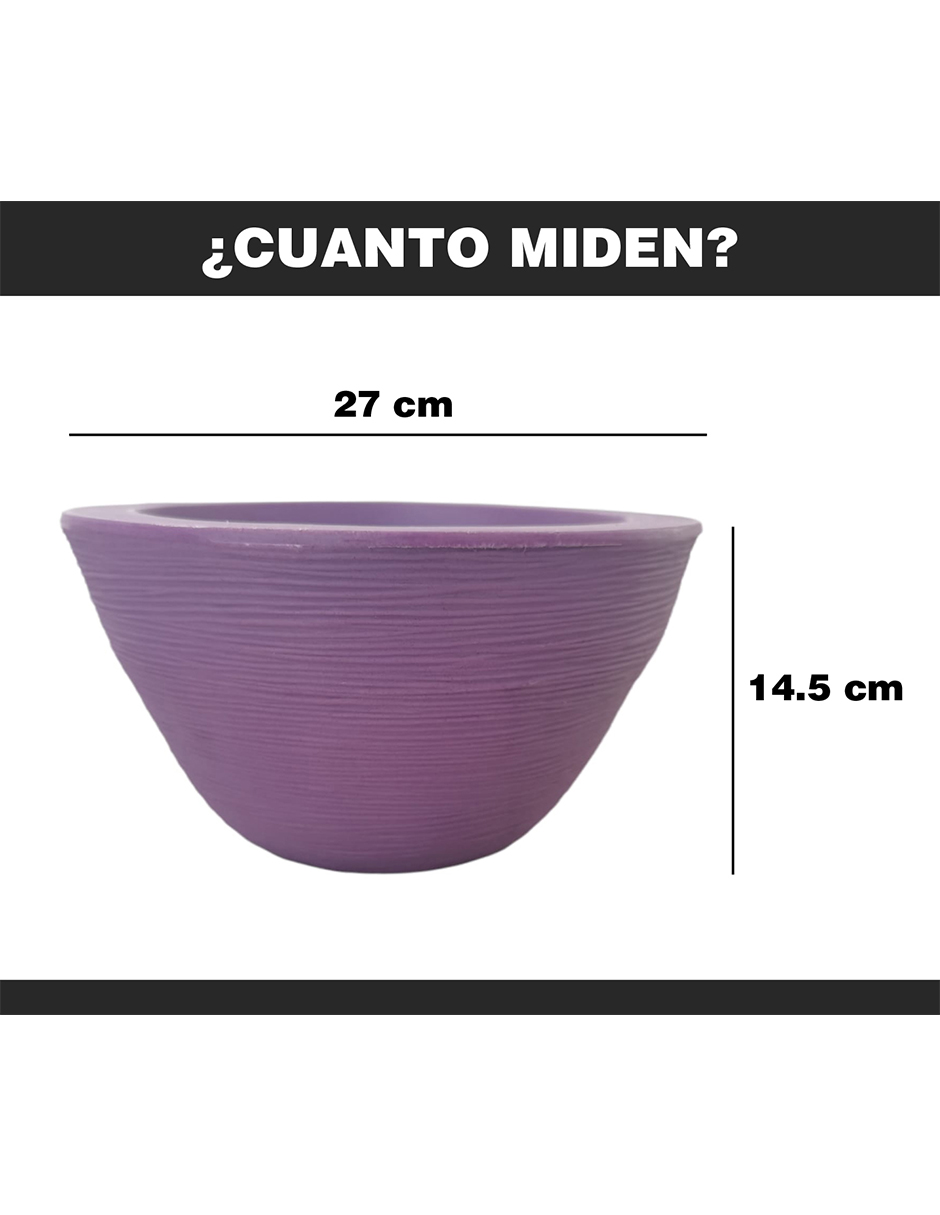 Foto 4 pulgar | Maceta Minimalista Hanlob Tazón Mejor Que Fibra De Vidrio Color Morado