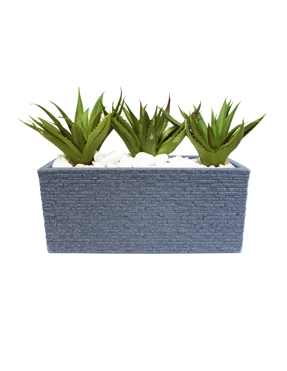 Maceta Jardinera de Plástico Ag Box AG-GN576STONE color Gris - Efecto Ladrillo