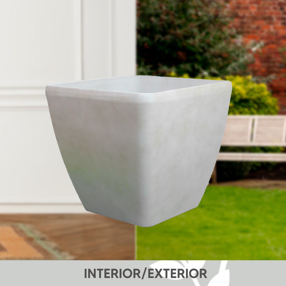 Foto 3 | Jauz Improvement Maceta Minimalista Diseño Tipo Cubo Color Moon Stone Para Interior/exterior (mod.j0071)