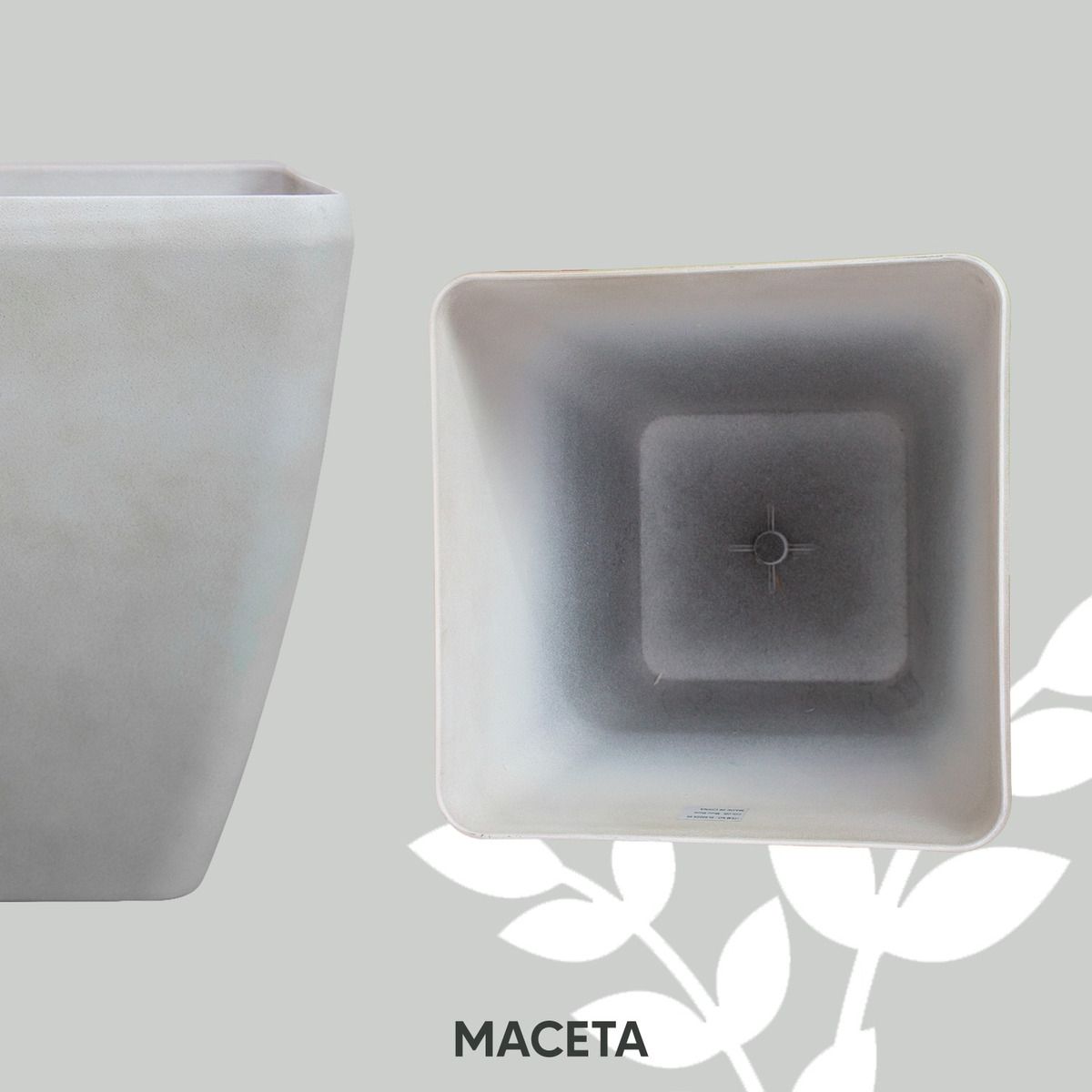 Foto 5 pulgar | Jauz Improvement Maceta Minimalista Diseño Tipo Cubo Color Moon Stone Para Interior/exterior (mod.j0071)