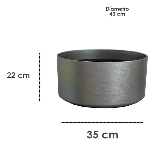 Foto 6 | Jauz Improvement Maceta Minimalista Circular Interior Exterior Color Plateado (mod. J0087)