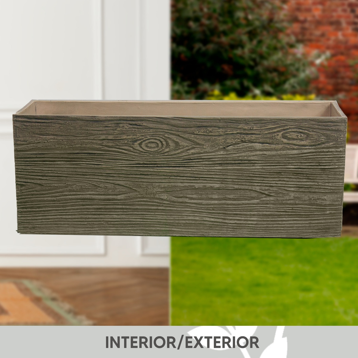 Foto 4 pulgar | Jauz Improvement Maceta Vintage Tipo Rectangular Estilo Madera Color Brown Rustic Wood (mod. J0097)