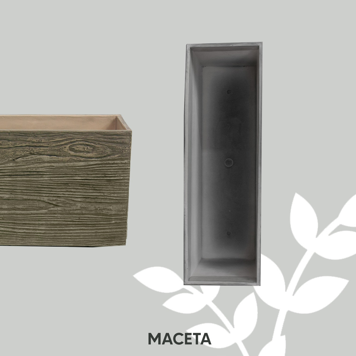 Foto 5 | Jauz Improvement Maceta Vintage Tipo Rectangular Estilo Madera Color Brown Rustic Wood (mod. J0097)