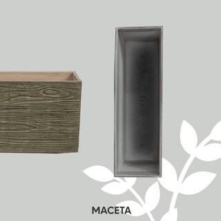 Foto 5 | Jauz Improvement Maceta Vintage Tipo Rectangular Estilo Madera Color Brown Rustic Wood (mod. J0097)