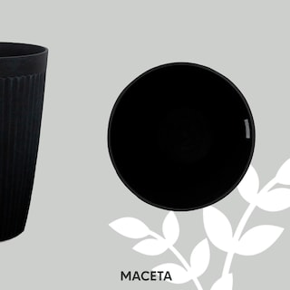 Foto 5 | Jauz Improvement Maceta Minimalista Diseño Alta Lineal Cilindro Color Negro Obsidiana (mod. J0079)