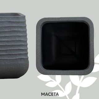 Foto 4 | Jauz Improvement Maceta Acanalado Minimalista En Forma De Cubo Gris Claro (mod.j0062)