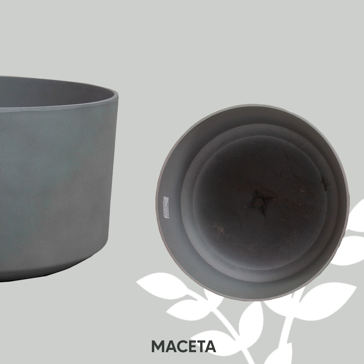 Foto 6 pulgar | Jauz Improvement Maceta Minimalista Tipo Tazon Color Gris Claro Para Interior Exterior  (mod.j0077)
