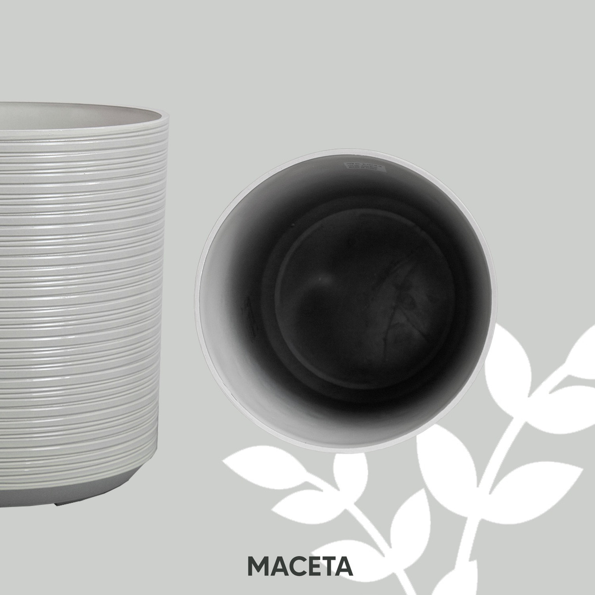 Foto 5 | Maceta Minimalista Jauz Cilindrica Blanco Premium