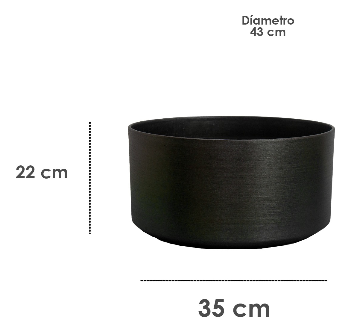 Foto 6 | Maceta Minimalista Jauz Circular Negro