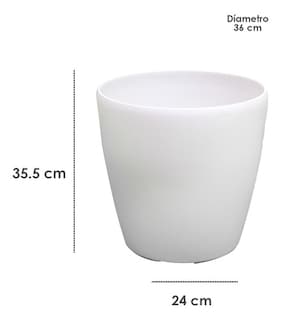 Foto 5 | Maceta Vintage Jauz Tipo Cilindro color Blanco
