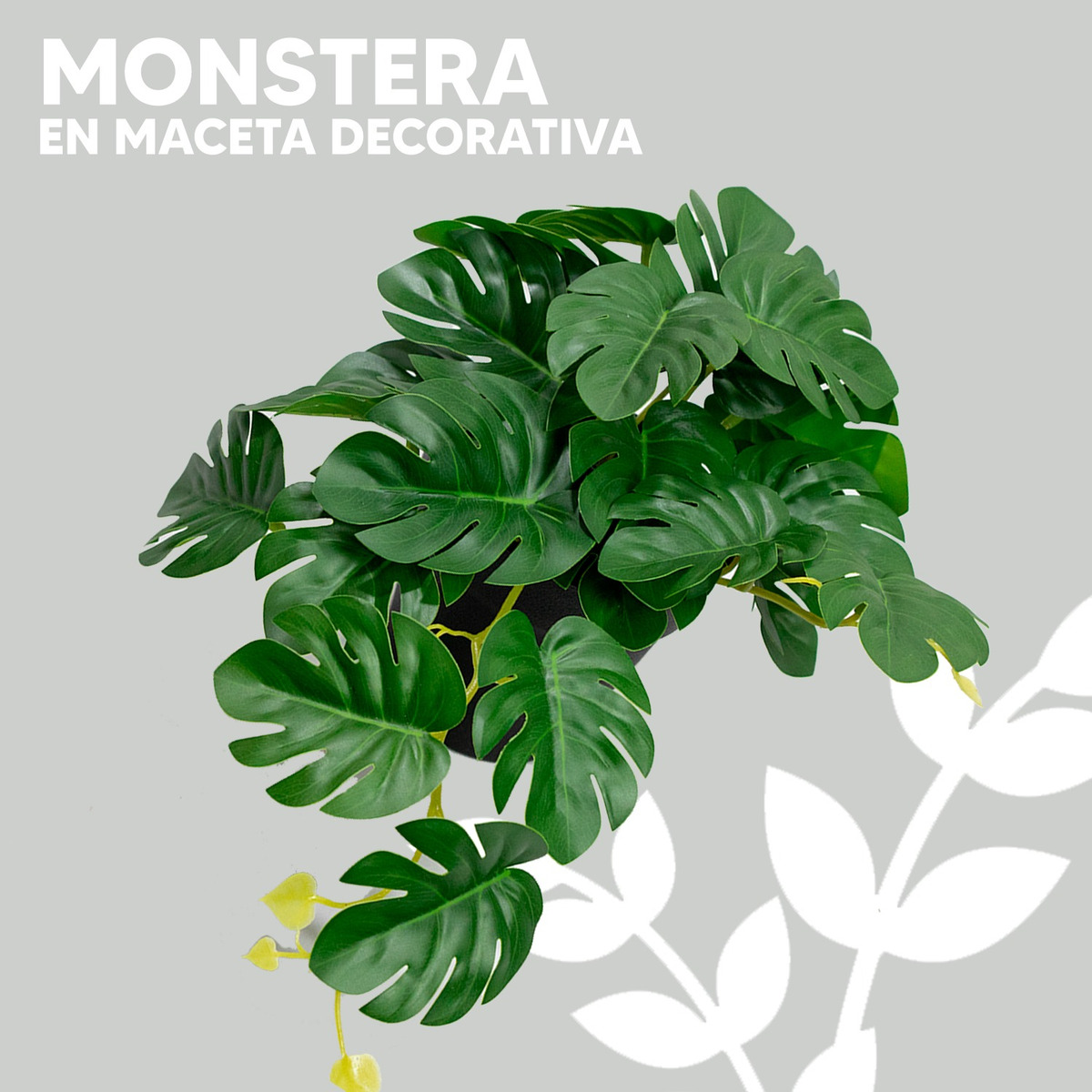 Foto 5 pulgar | Planta Artificial Jauz Monstera En Maceta De Plástico Negro 19 cm