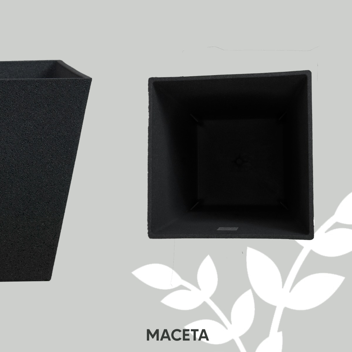 Foto 4 pulgar | Maceta Moderna Jauz Diseño Cubo Gris Oscuro