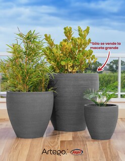 Foto 7 | Macetas Modernas Set De 3 Piezas Big Size Para Exteriores Grande Espiral De Polipropileno Ultra Ligera Artego Japi