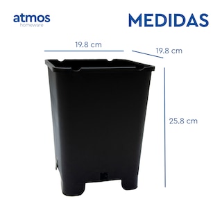 Foto 4 | Macetas Cuadradas De Plástico Con Patas | 8 Macetas De 7 Litros