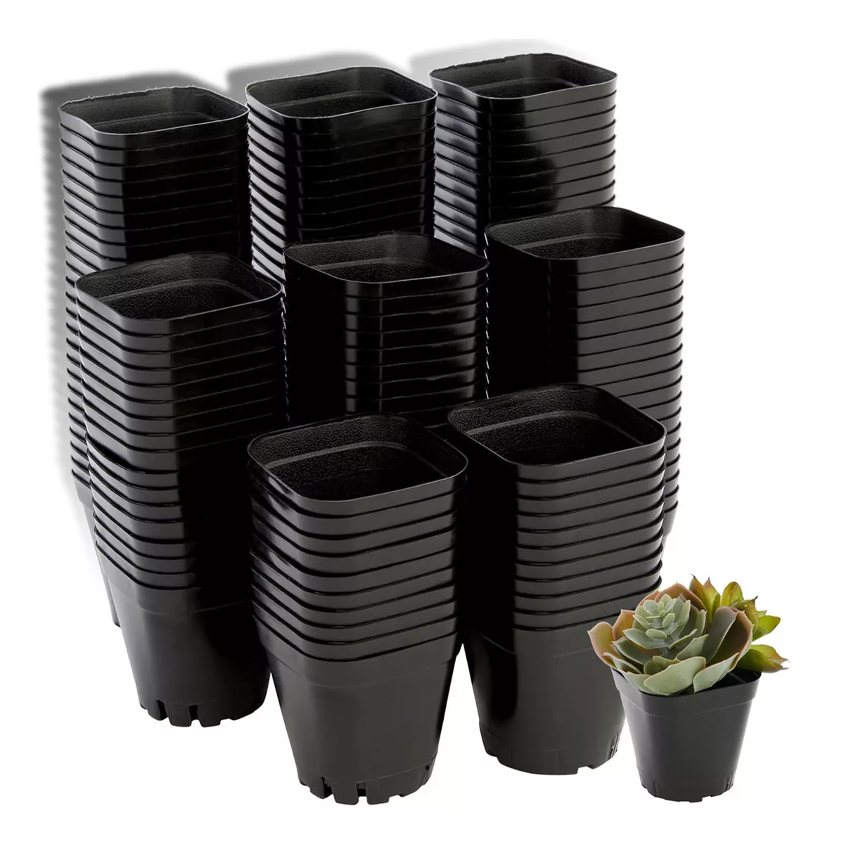 Foto 2 pulgar | 100 Piezas Maceta  Flexibles Plastico Eo Safe Imports Esi-17623 Negro