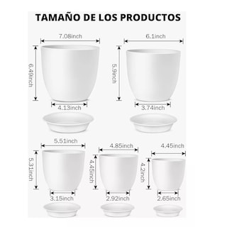 Foto 3 | 5 Pcs Macetas De Plástico Con Riego Automático Para Plantas Eo Safe Imports Esi-17622 Blanco