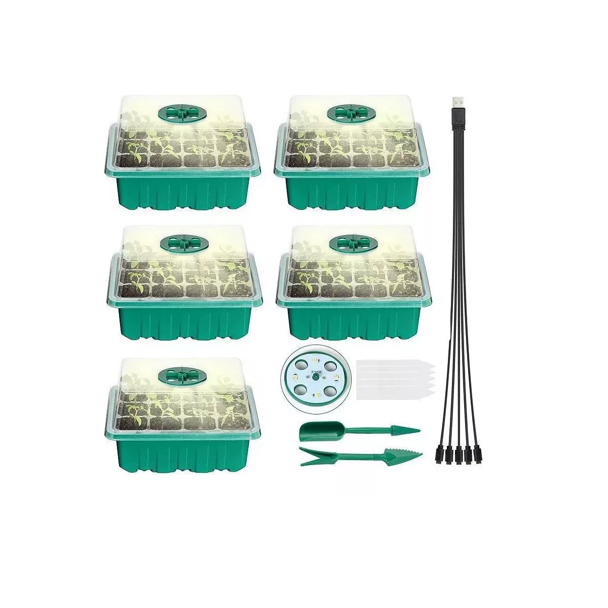 Foto 1 | Bandeja De Cultivo De Semillas Con Luz De Crecimiento, 5 Pzs Eo Safe Imports  Esi-17727 Multicolor