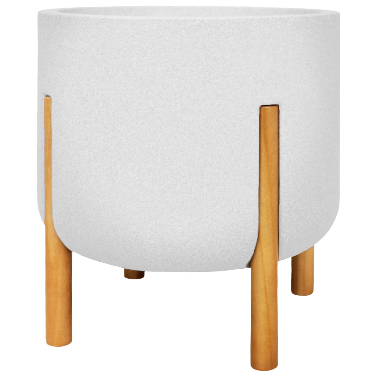 Foto 1 | Maceta Moderna Artego con Base de Madera Blanca