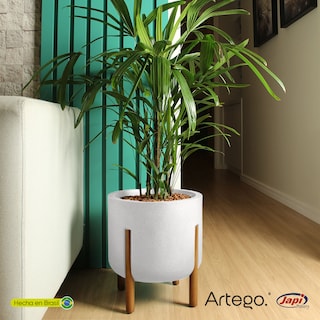 Foto 2 | Maceta Moderna Artego con Base de Madera Blanca