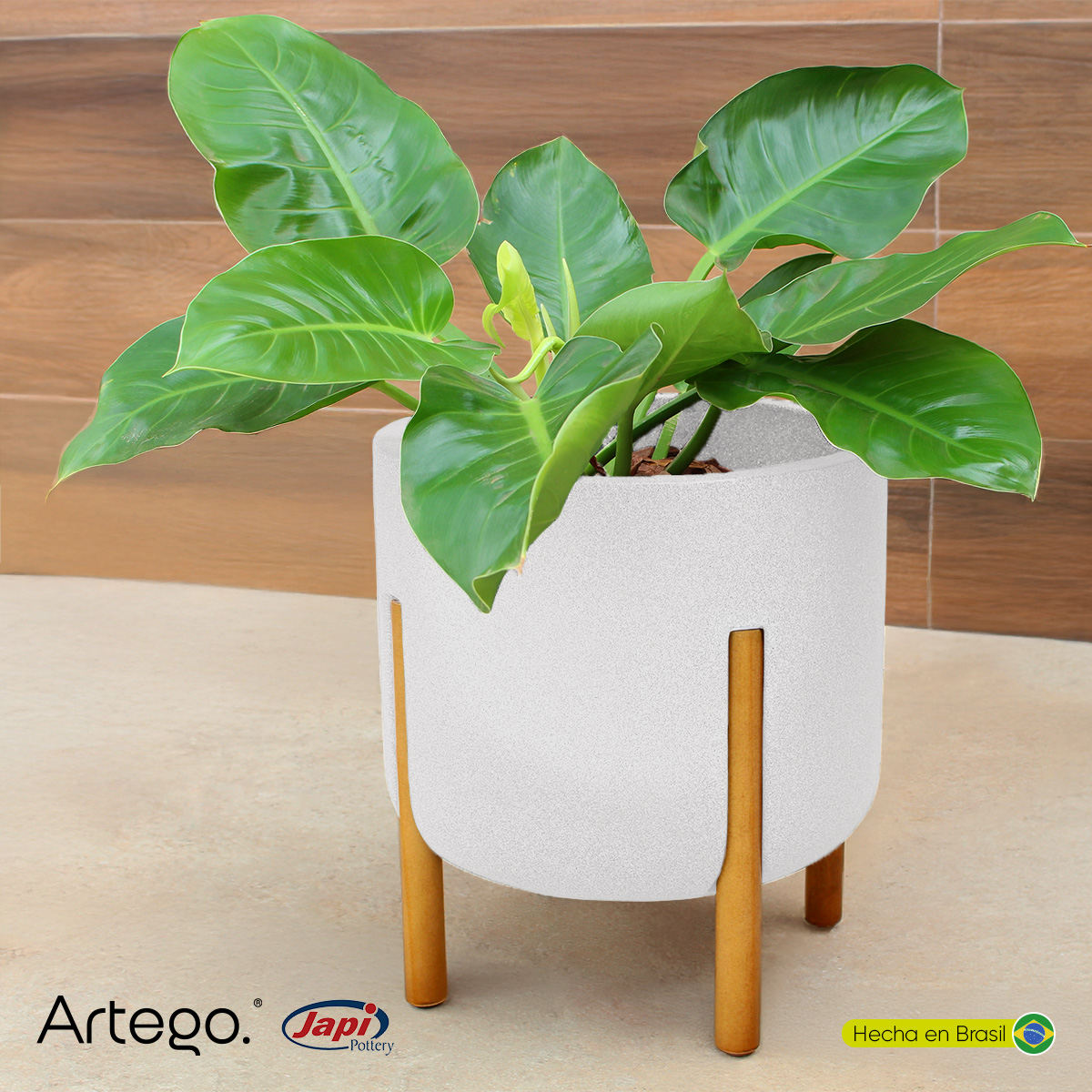 Foto 5 | Maceta Moderna Artego con Base de Madera Blanca