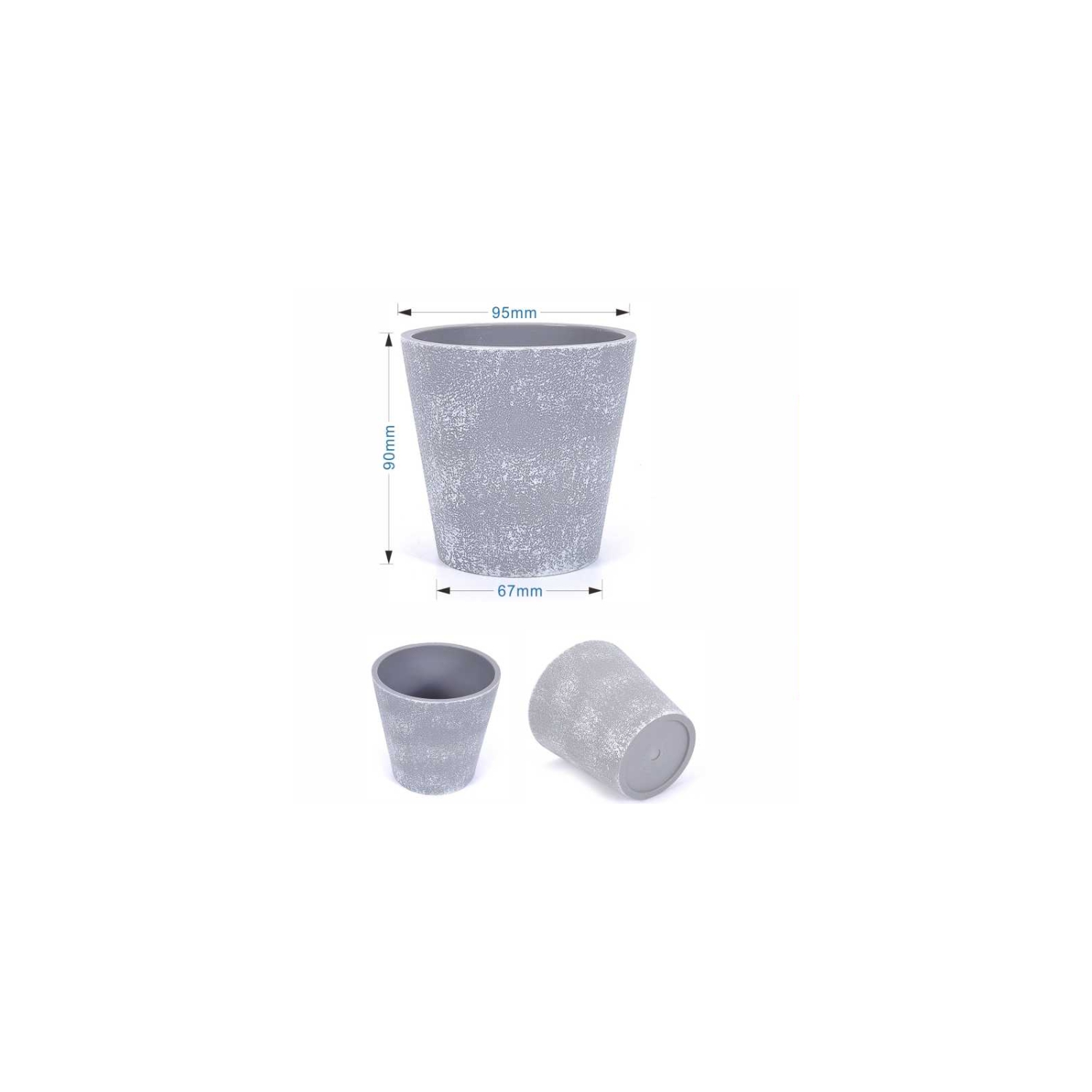 Foto 2 pulgar | Maceta De Plástico Gris De 9 Cm - Venta Internacional.