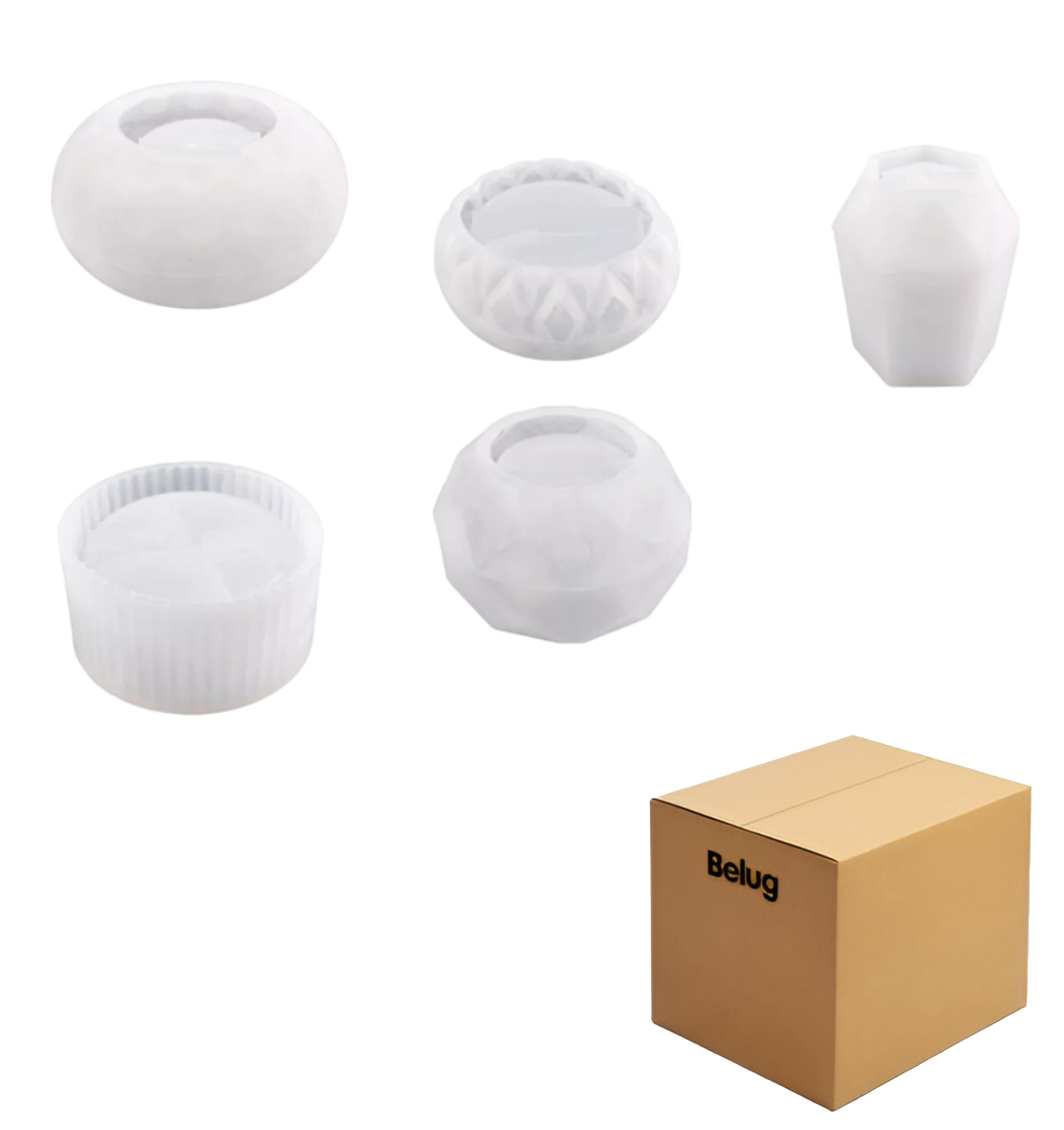 Foto 2 pulgar | Moldes Pequeñas Jardineras Moldes Para Maceta Belug Plantas 5 Pzs, Blanco