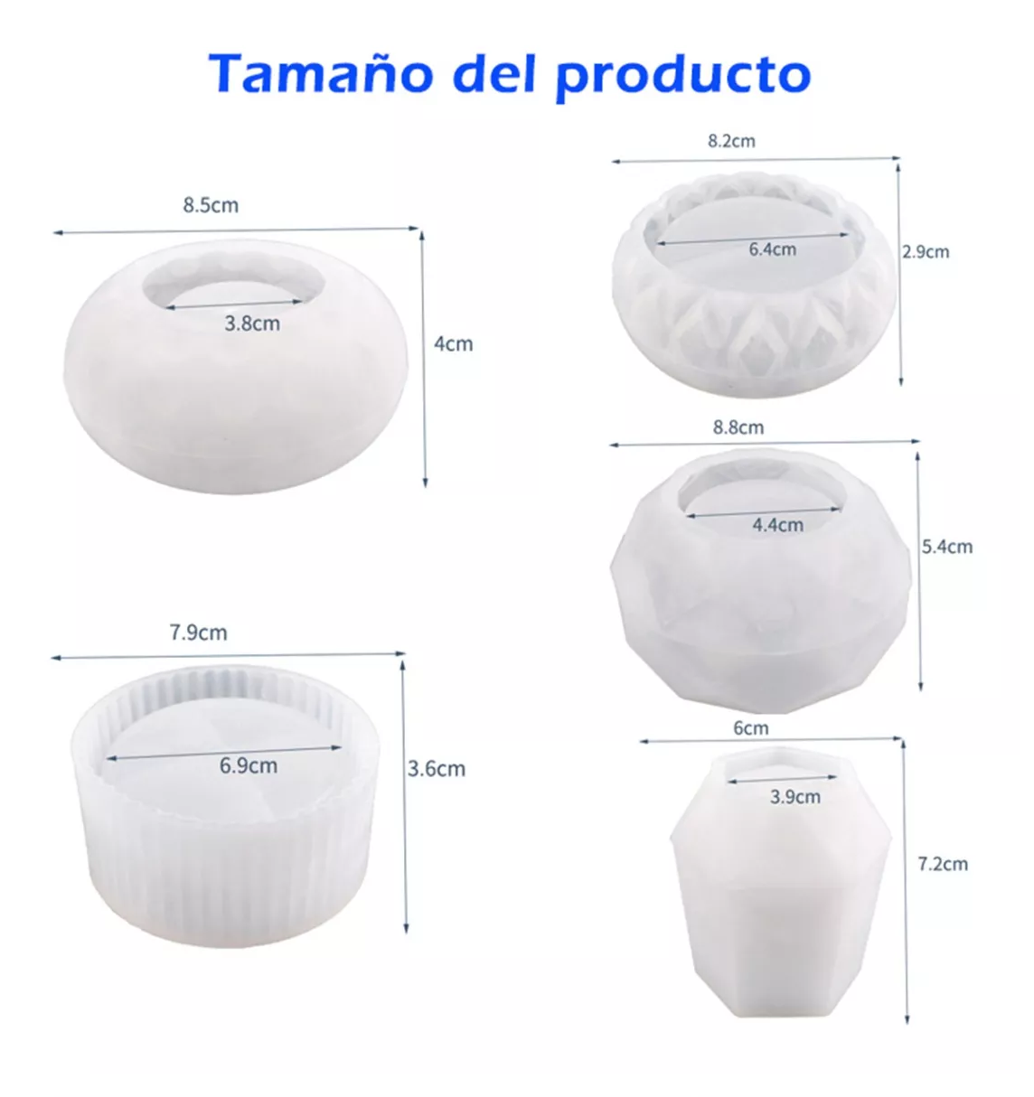 Foto 4 pulgar | Moldes Pequeñas Jardineras Moldes Para Maceta Belug Plantas 5 Pzs, Blanco