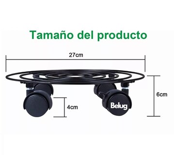 Foto 5 | 2 Soportes De Base De Maceta De Metal Con Ruedas Belug Negro