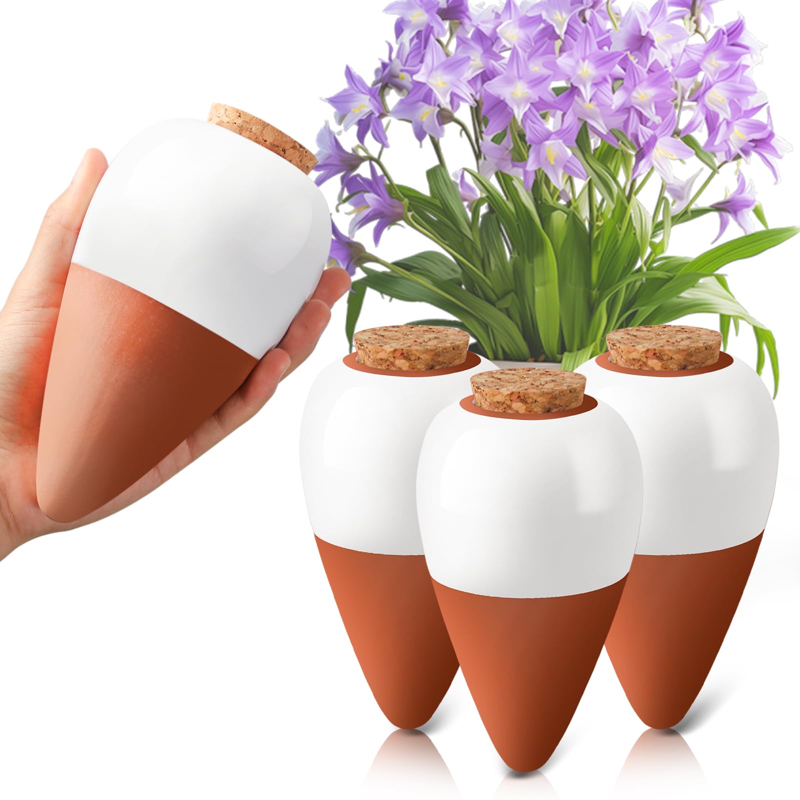 Globos De Riego Automático Ollas Con Forma De Espigas De Terracota, Paquete De 4 Unidades - Venta Internacional.