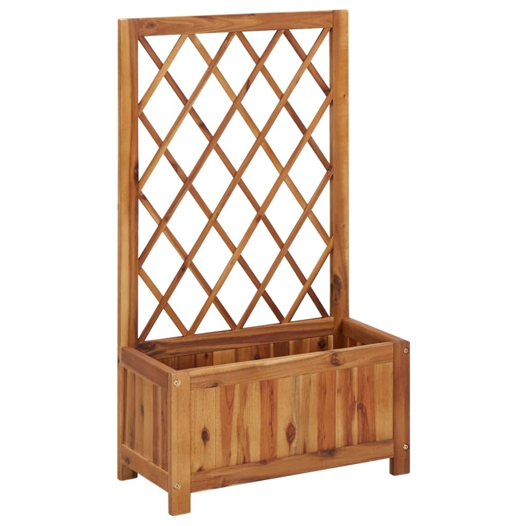 Cama Elevada Para Jardín Vidaxl Con Enrejado De Madera De Acacia, Color Marrón - Venta Internacional.
