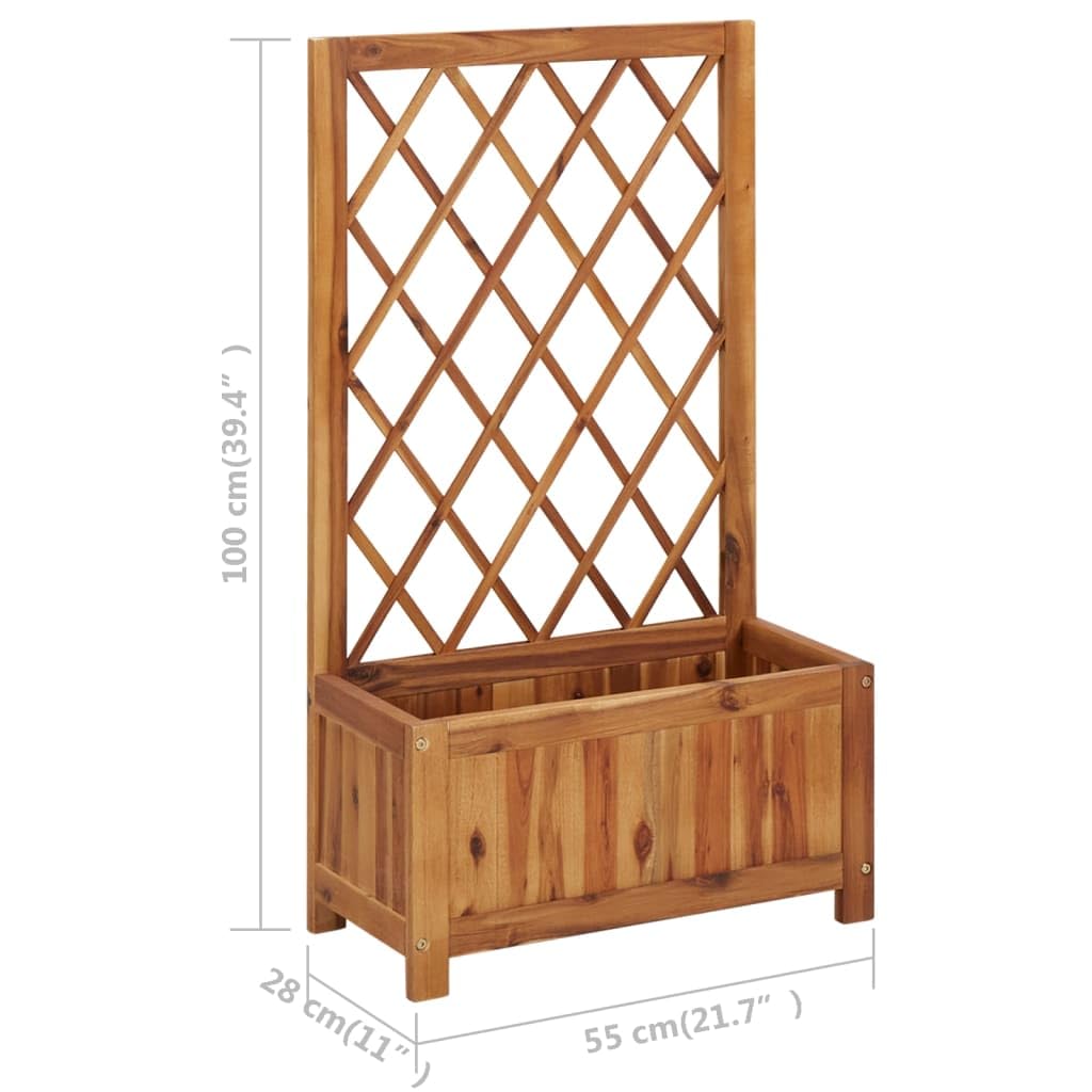 Foto 4 pulgar | Cama Elevada Para Jardín Vidaxl Con Enrejado De Madera De Acacia, Color Marrón - Venta Internacional.