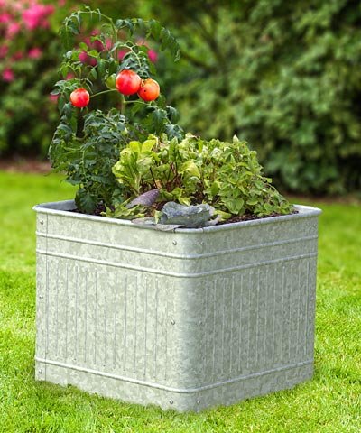 Foto 2 | Maceta Panacea Vintage, Cuadrada, Envejecida, Galvanizada, 21 L X 2 - Venta Internacional.