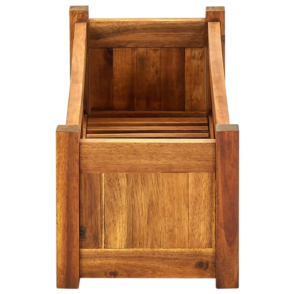 Foto 5 pulgar | Macizo De Flores Elevado Vidaxl Garden, Madera Maciza De Acacia, Color Marrón - Venta Internacional.