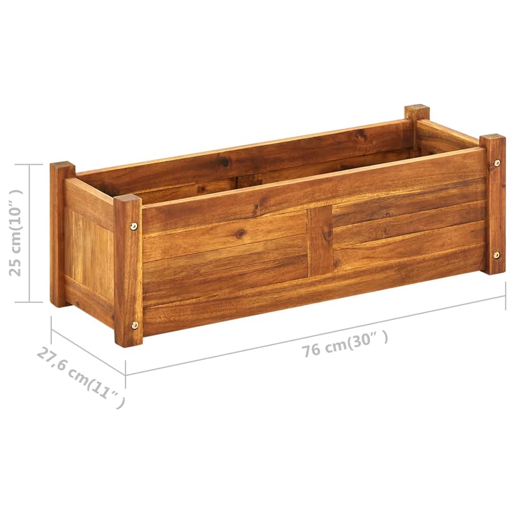 Foto 7 | Macizo De Flores Elevado Vidaxl Garden, Madera Maciza De Acacia, Color Marrón - Venta Internacional.
