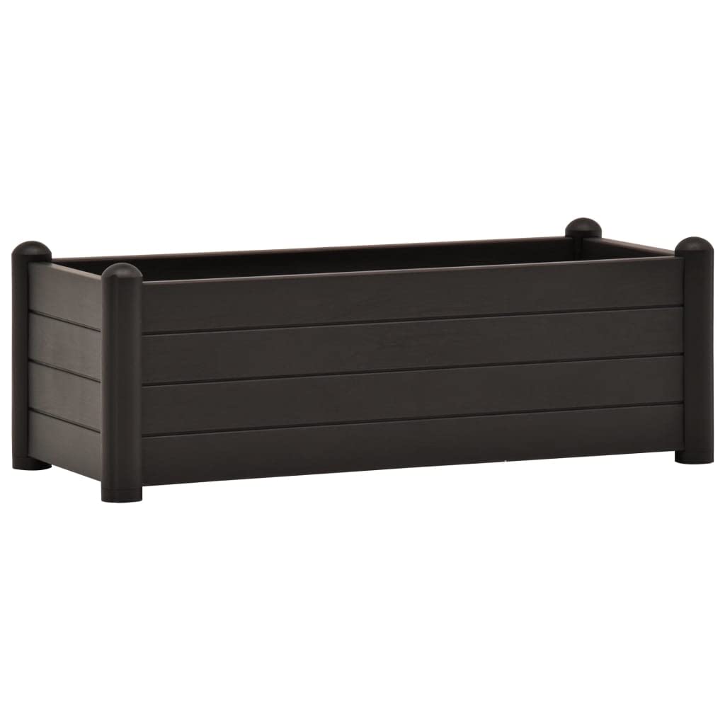 Cama Elevada Para Jardín Vidaxl, Polipropileno Duradero, Antracita - Venta Internacional.